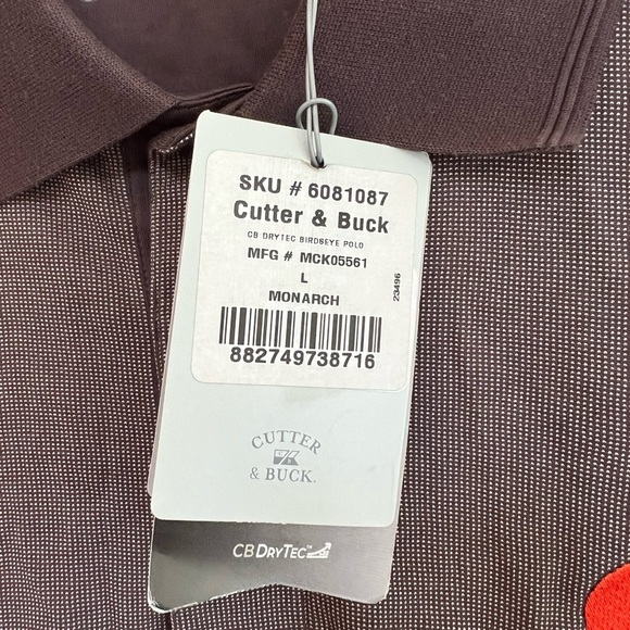 NWT Cutter & Buck Cleveland Browns Birdseye Performance Polo, Brown, L - Picture 3 of 8
